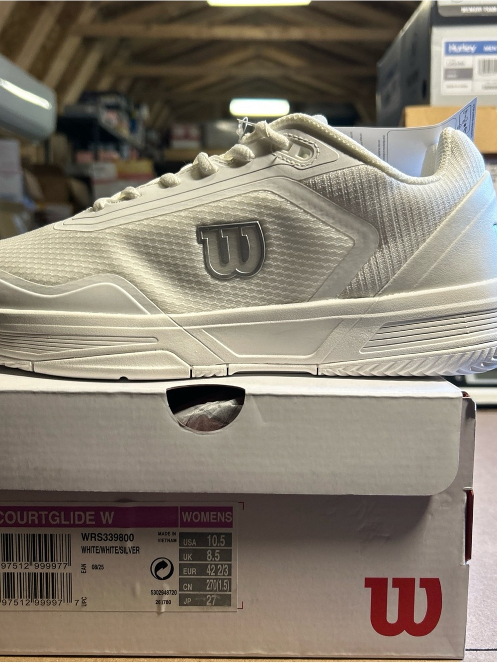 Women’s Wilson W White Court-Style Athletic Shoes Size 10.5